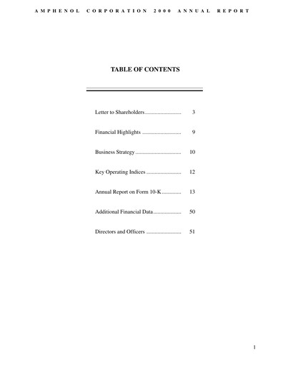 Thumbnail Amphenol Annual Report 2000