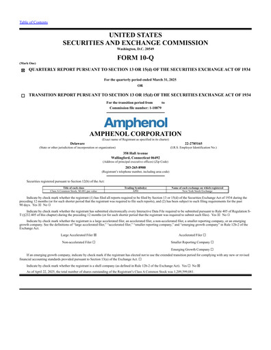 Thumbnail Amphenol Quarterly Report 2025-q1