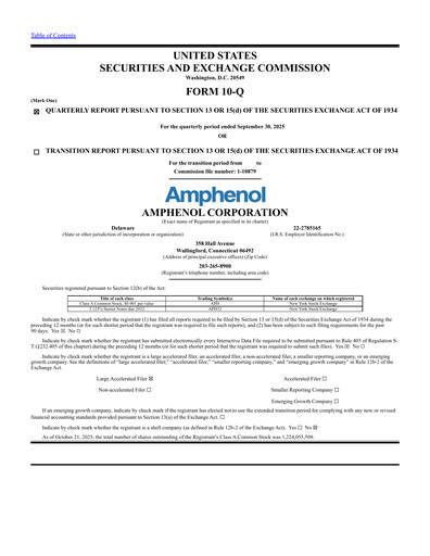 Thumbnail Amphenol Quarterly Report 2025-q3