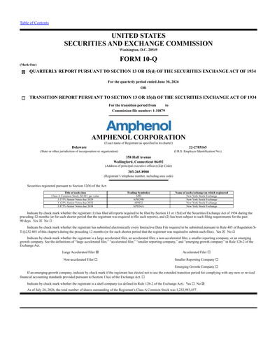 Thumbnail Amphenol Quarterly Report 2026-q2