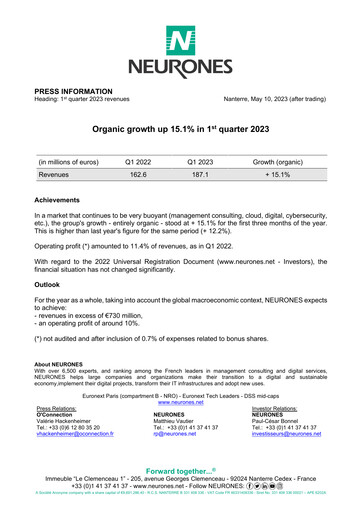 Thumbnail Neurones Quarterly Report 2023-q1