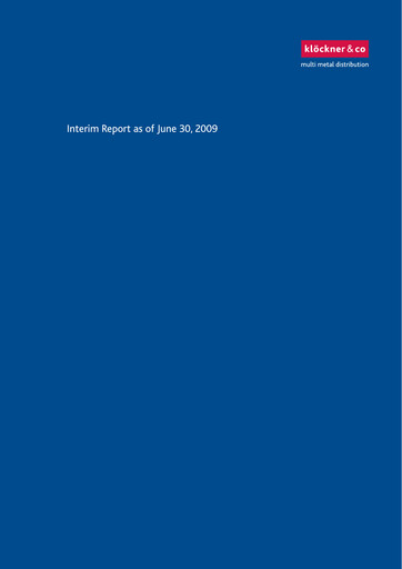 Thumbnail Klöckner & Co Half-year Report 2009-h1