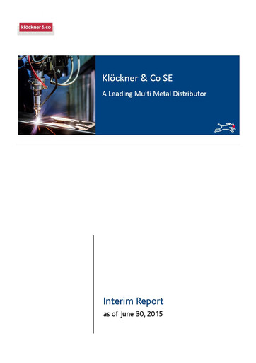 Thumbnail Klöckner & Co Half-year Report 2015-h1