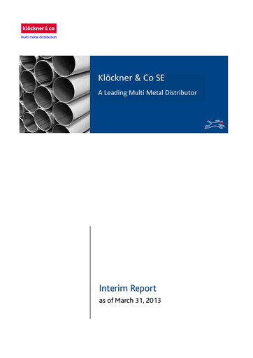 Thumbnail Klöckner & Co Quarterly Report 2013-q1