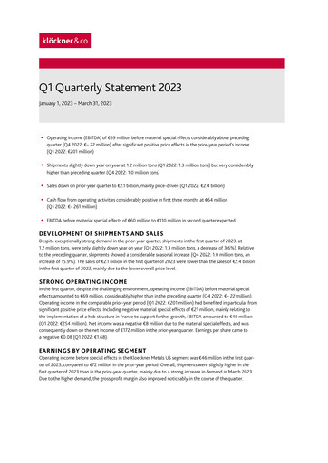 Thumbnail Klöckner & Co Quarterly Report 2023-q1