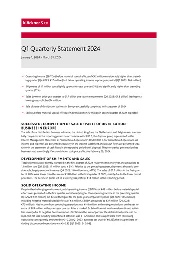 Thumbnail Klöckner & Co Quarterly Report 2024-q1