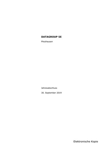 Thumbnail DATAGROUP SE Financial Statement 2018-2019