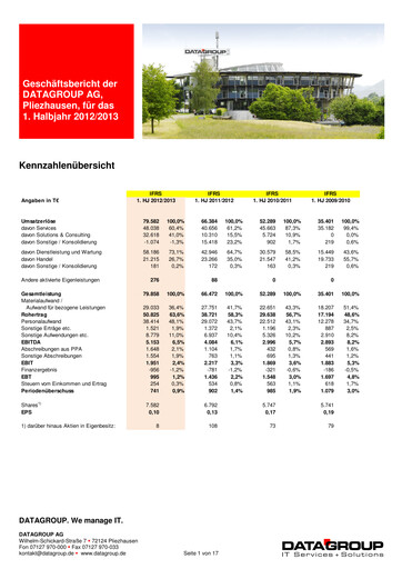 Thumbnail DATAGROUP SE Half-year Report 2012-2013-h1