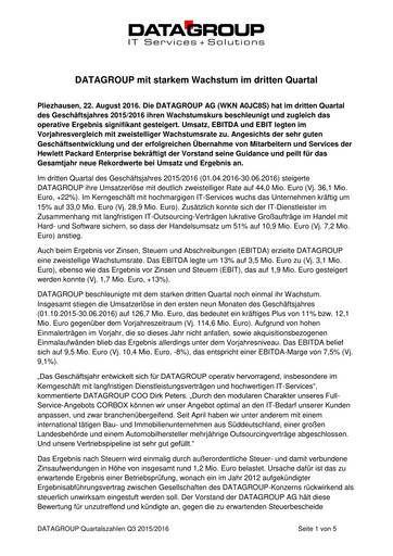 Thumbnail DATAGROUP SE Quarterly Report 2015-q3