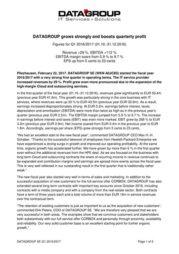 Thumbnail DATAGROUP SE Quarterly Report 2016-2017-q1