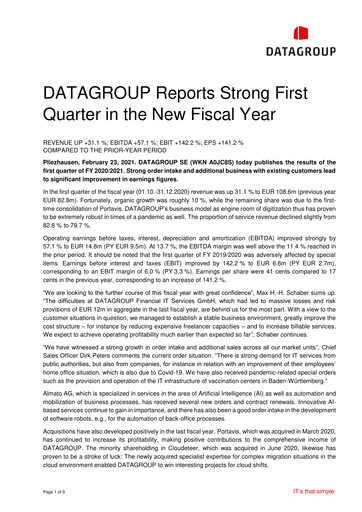 Thumbnail DATAGROUP SE Quarterly Report 2020-2021-q1