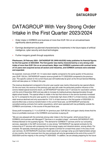 Thumbnail DATAGROUP SE Quarterly Report 2023-2024-q1