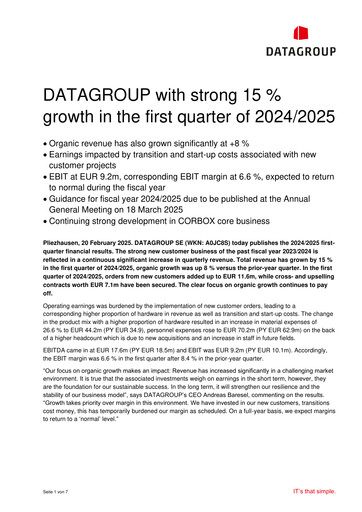 Thumbnail DATAGROUP SE Quarterly Report 2024-2025-q1