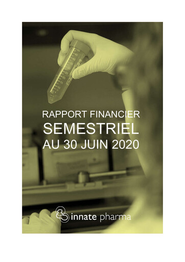 Miniature Innate Pharma
 Rapport semestriel 2020-h1