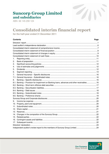 Thumbnail Suncorp Half-year Report 2011-2012-h1