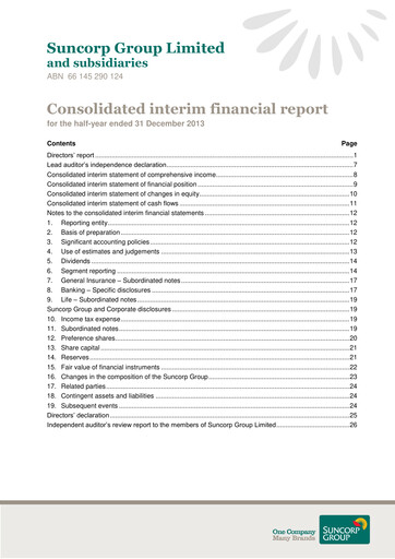 Thumbnail Suncorp Half-year Report 2013-2014-h1