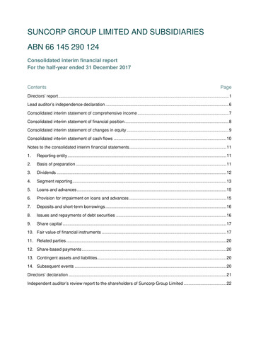 Thumbnail Suncorp Half-year Report 2017-2018-h1