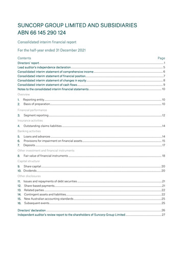 Thumbnail Suncorp Half-year Report 2021-2022-h1