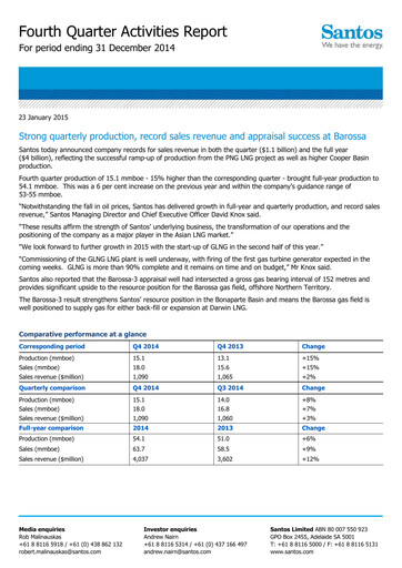 Thumbnail Santos
 Quarterly Report 2014-q4