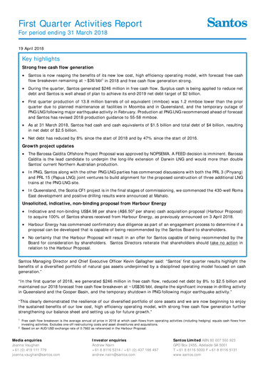 Thumbnail Santos
 Quarterly Report 2018-q1