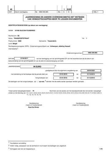 Thumbnail X-FAB Financial Statement 2019