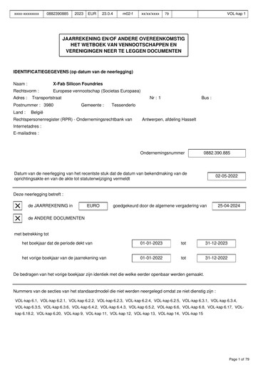 Thumbnail X-FAB Financial Statement 2023