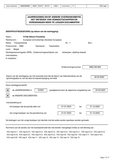 Thumbnail X-FAB Financial Statement 2024