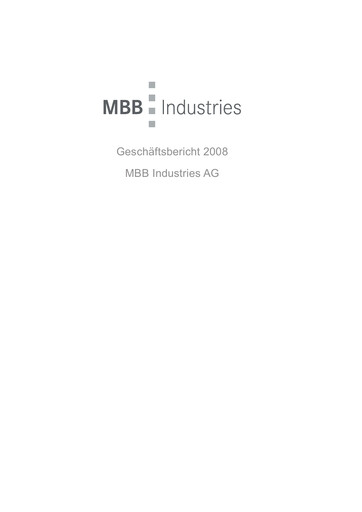 Thumbnail MBB SE Annual Report 2008