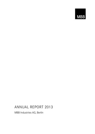 Thumbnail MBB SE Annual Report 2013