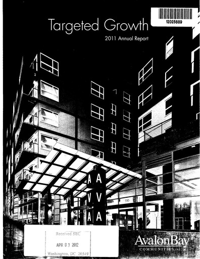 Thumbnail AvalonBay Communities Annual Report 2011