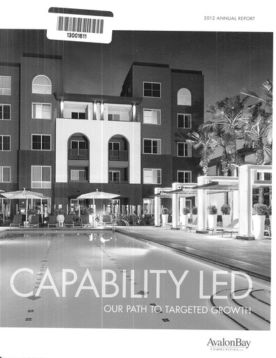 Thumbnail AvalonBay Communities Annual Report 2012