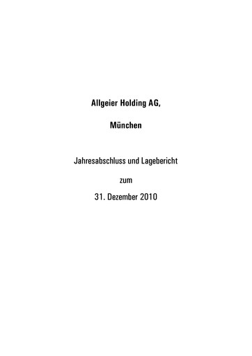 Thumbnail Allgeier Financial Statement 2010