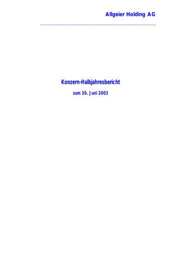 Miniature Allgeier Rapport semestriel 2003-h1