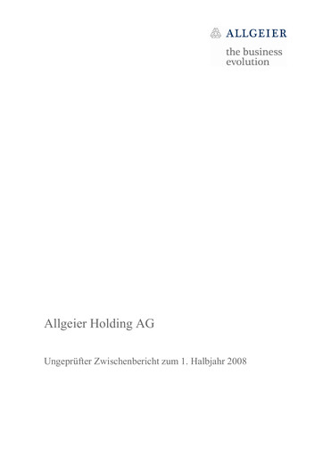Miniature Allgeier Rapport semestriel 2008-h1