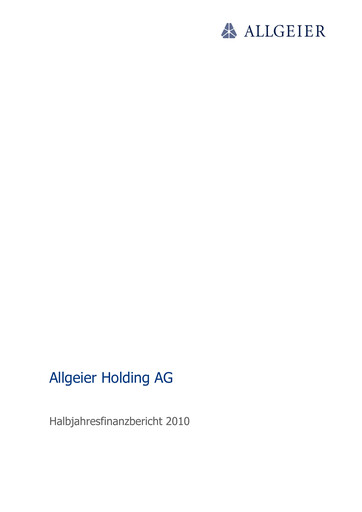 Miniature Allgeier Rapport semestriel 2010-h1