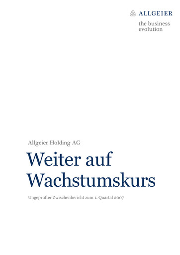 Miniature Allgeier Rapport trimestriel 2007-q1