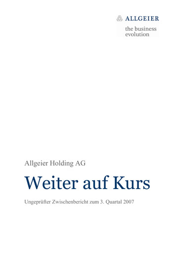 Miniature Allgeier Rapport trimestriel 2007-q3