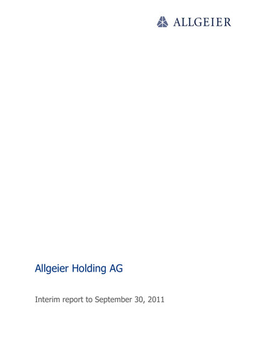 Miniature Allgeier Rapport trimestriel 2011-q3