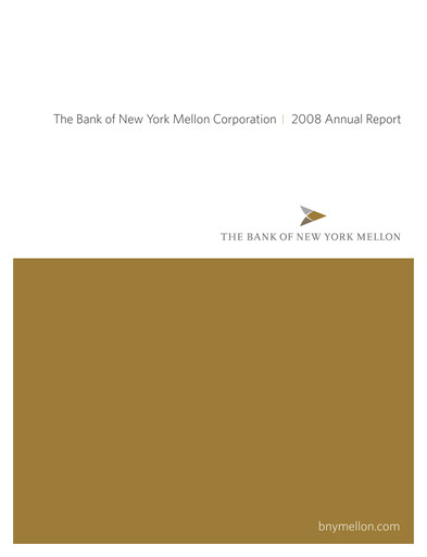 Miniature BNY Mellon (Bank of New York Mellon) Rapport annuel 2008
