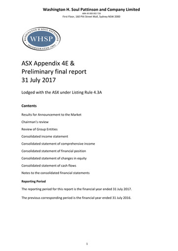 Thumbnail Washington H. Soul Pattinson and Company (Soul Patts)  Financial Report fy2017