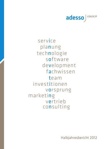 Thumbnail adesso SE Half-year Report 2012-h1