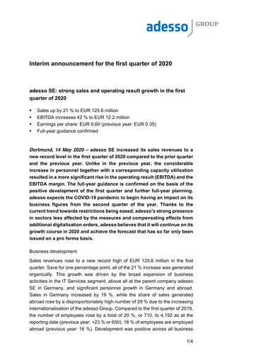 Thumbnail adesso SE Quarterly Report 2020-q1