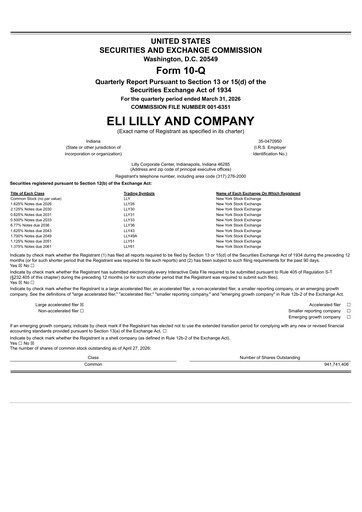 Thumbnail Eli Lilly Quarterly Report 2026-q1