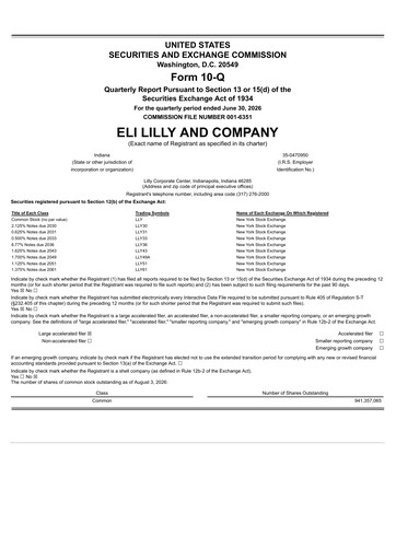 Thumbnail Eli Lilly Quarterly Report 2026-q2