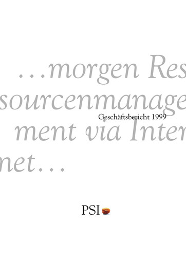 Thumbnail PSI Software Annual Report 1999