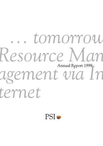 Thumbnail PSI Software Annual Report 1999