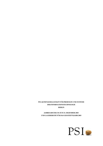 Vorschaubild PSI Software Finanzmitteilung 2003