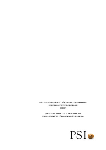 Vorschaubild PSI Software Finanzmitteilung 2011