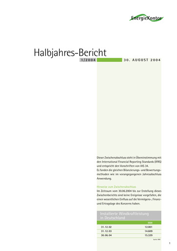 Thumbnail Energiekontor Half-year Report 2004-h1