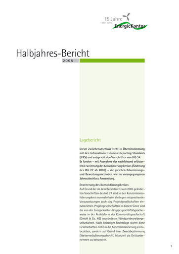 Thumbnail Energiekontor Half-year Report 2005-h1